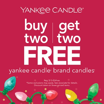 BUY 2 GET 2 FREEEEEEEE on almost everything at Yankee Candle!! 🔥🔥🔥