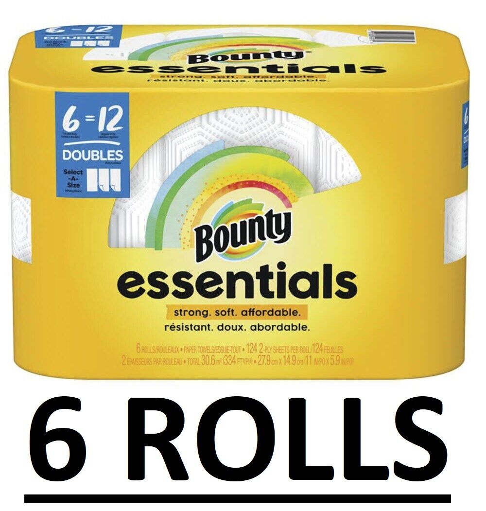 $4 Walmart Cash back when you purchase Bounty Essentials Select-a-Size Paper Towels, 6 Double Rolls!! 🏃‍♀️💨